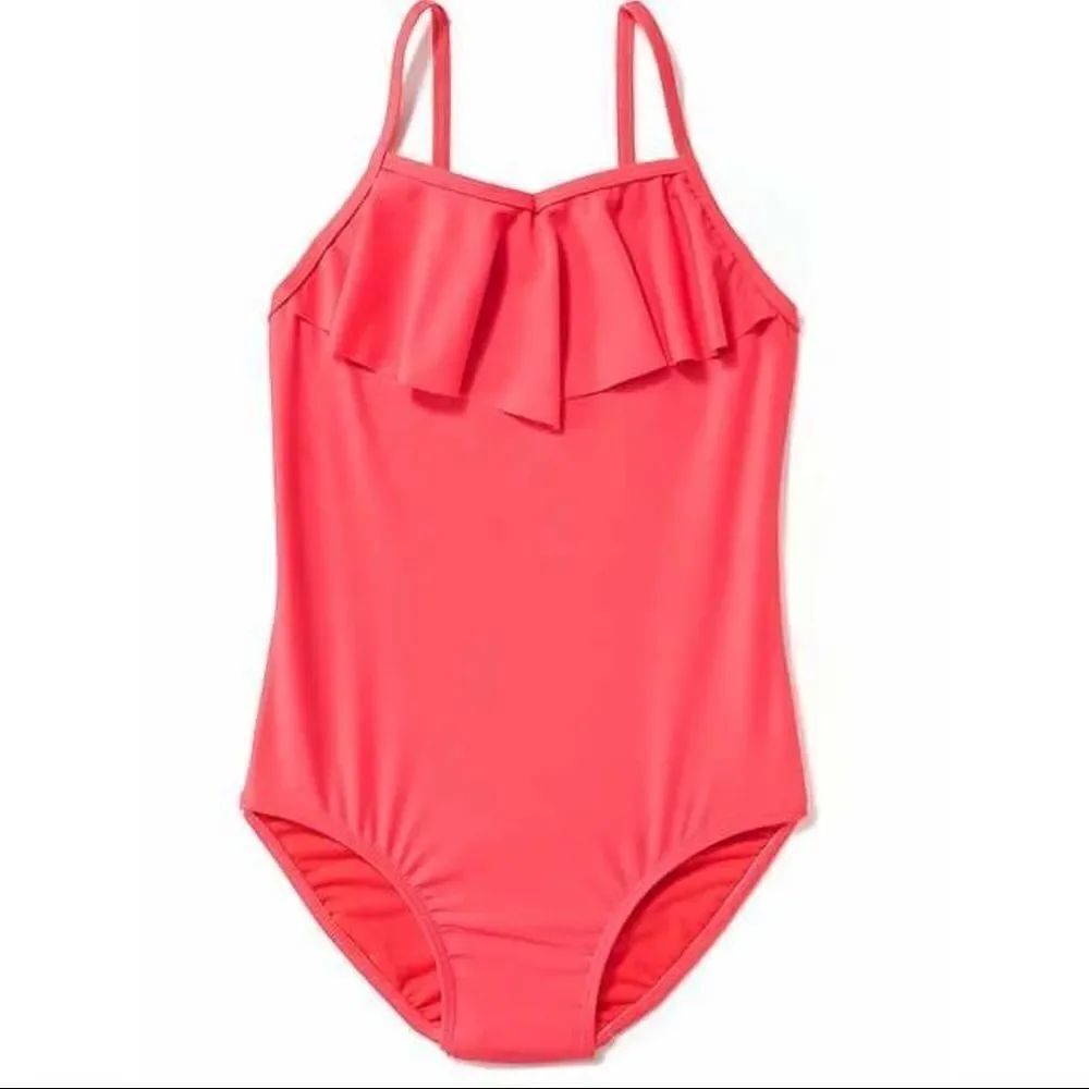 ✨4xHP✨Girls Ruffled-Trim One-Piece Swimsuit✨